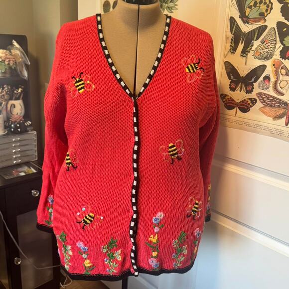The Quacker Factory Red Cardigan - Picture 1 of 8